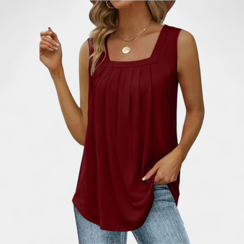MARILOU | Women's Pleated Lightweight Breathable Tank Top
