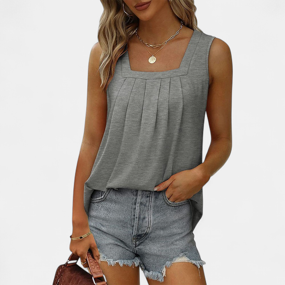 MARILOU | Women's Pleated Lightweight Breathable Tank Top