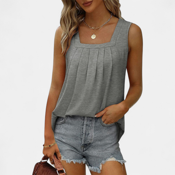 MARILOU | Women's Pleated Lightweight Breathable Tank Top