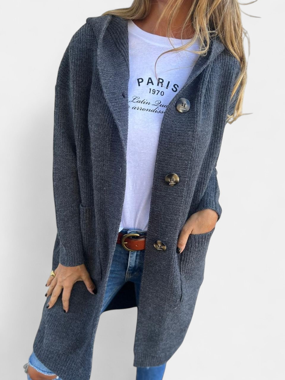 VERONICA - Chic Long Knit Cardigan