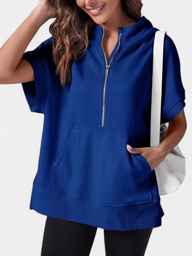 HISPER - Relaxed Oversized Half-Zip Summer Hoodie