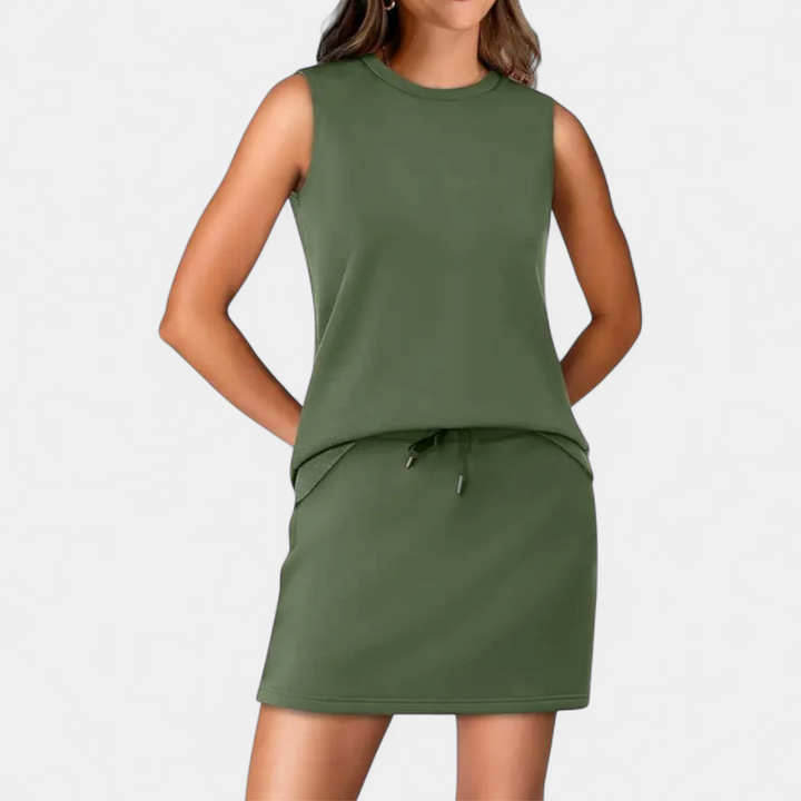 TAMSIN | Breezy Crew Neck Tennis Skirt Set