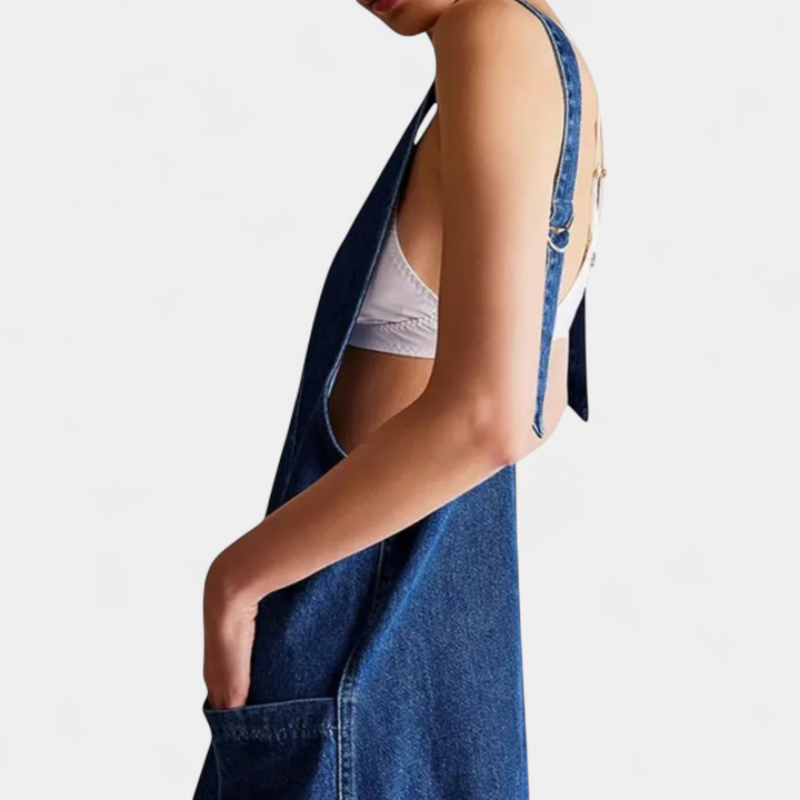 JANIE | Adjustable Strap Denim Mini Dress