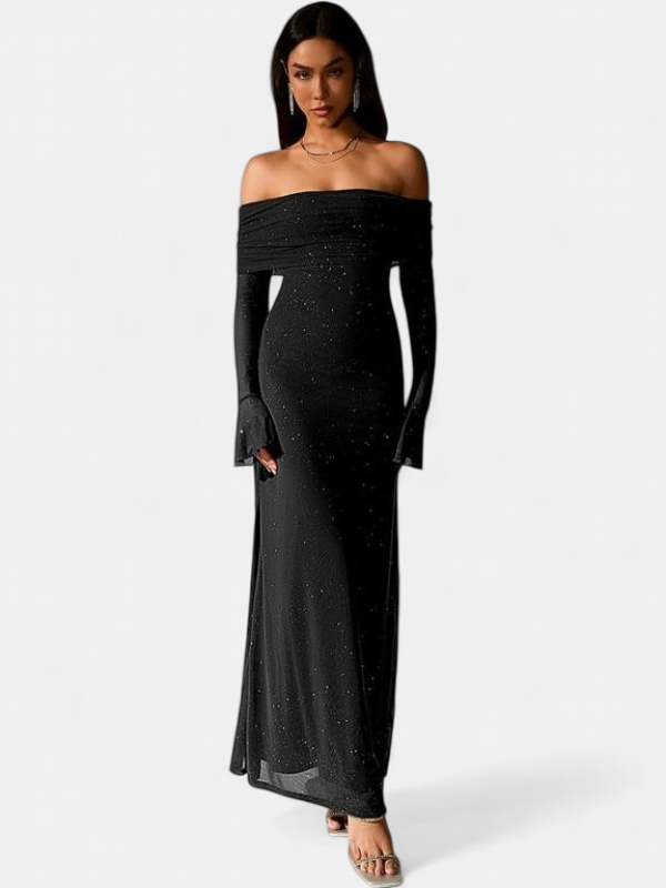 THEA - Off The Shoulder Ruched Sequin Bodycon Dress for Parties