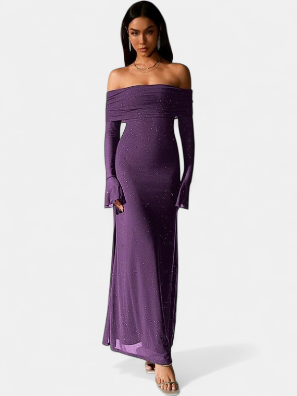 THEA - Off The Shoulder Ruched Sequin Bodycon Dress for Parties