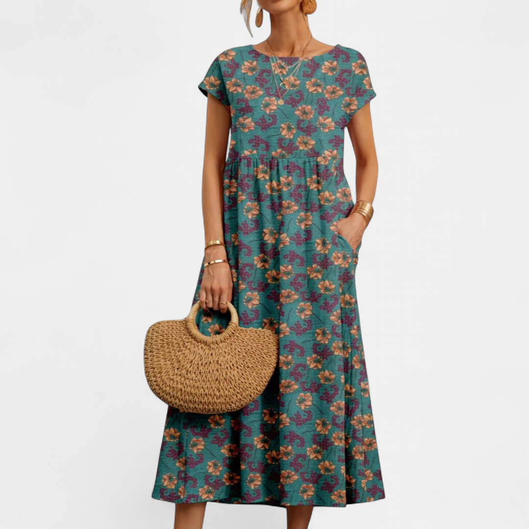 FLORENE - Breezy Floral Midi Dress