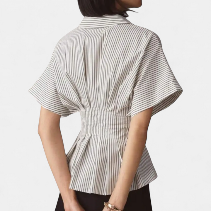 CORMIA | Casual Striped Pleated Blouse