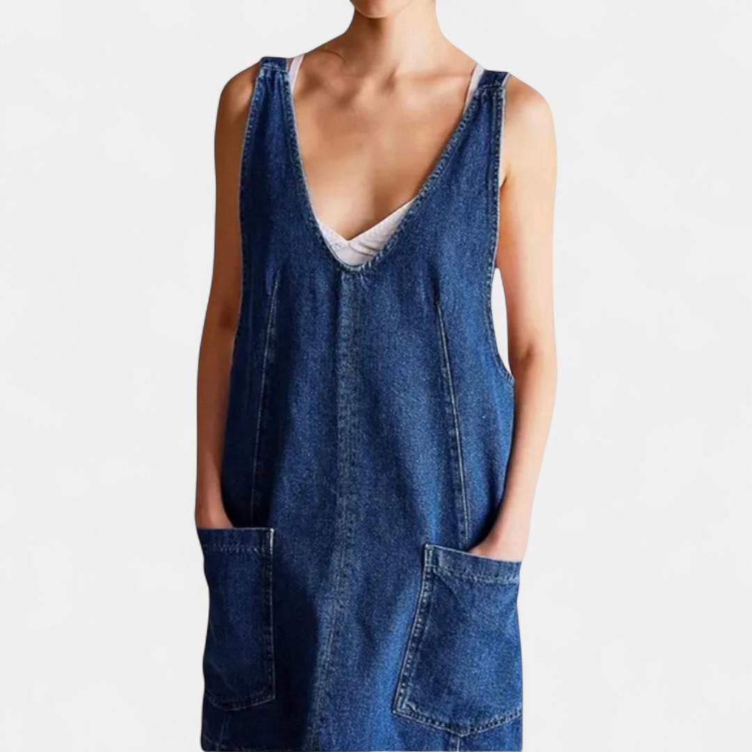 JANIE | Adjustable Strap Denim Mini Dress