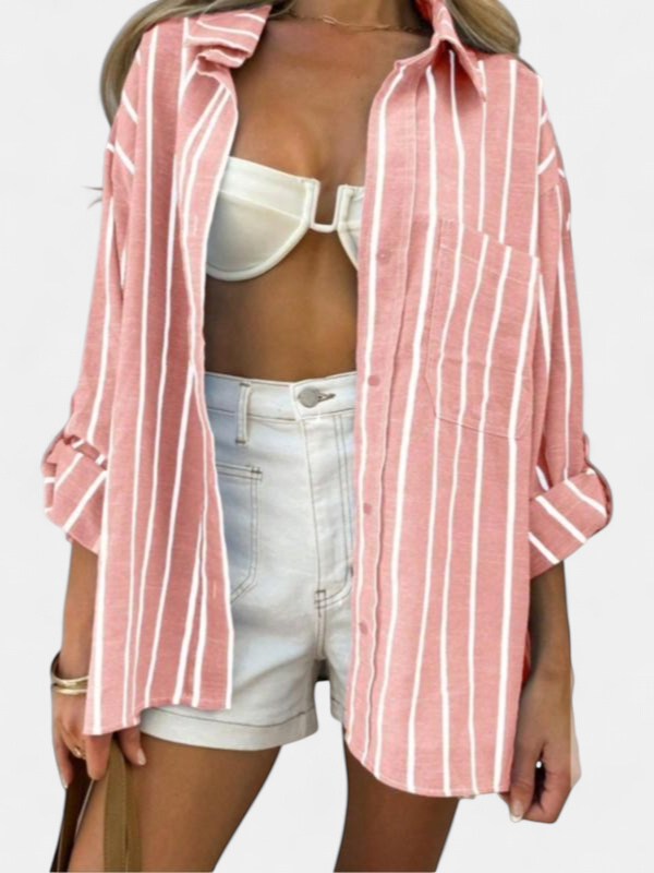 ELISENA | Timeless Long Sleeve Striped Summer Top