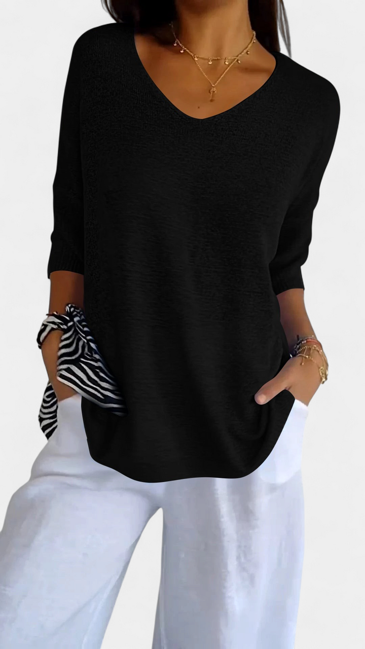 LAUREN - Casual V-Neck Top