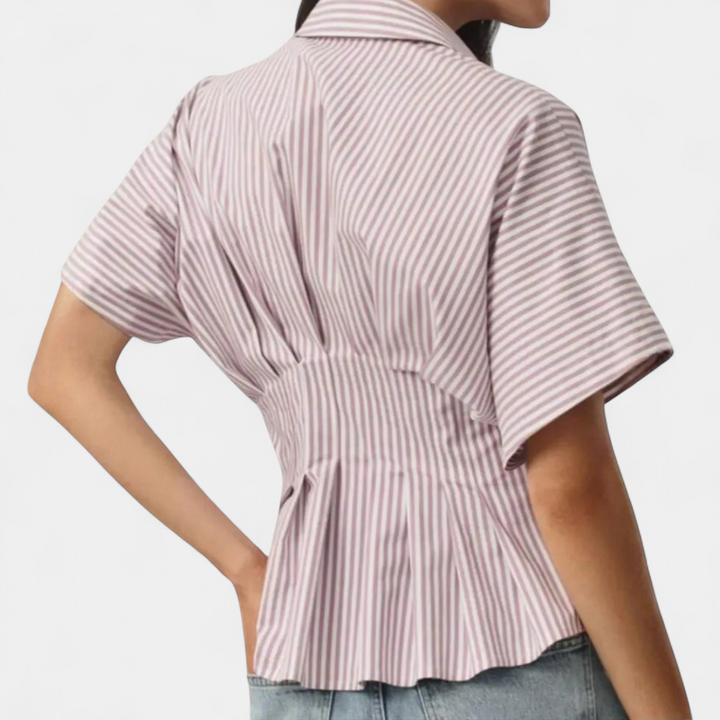 CORMIA | Casual Striped Pleated Blouse
