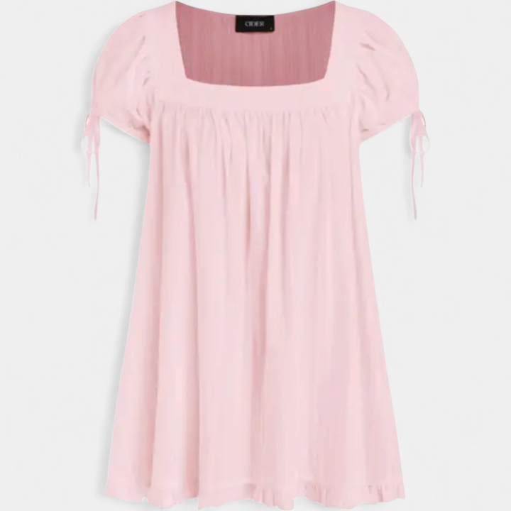 BRISEIS | Ruffle Knot Square Neck Blouse