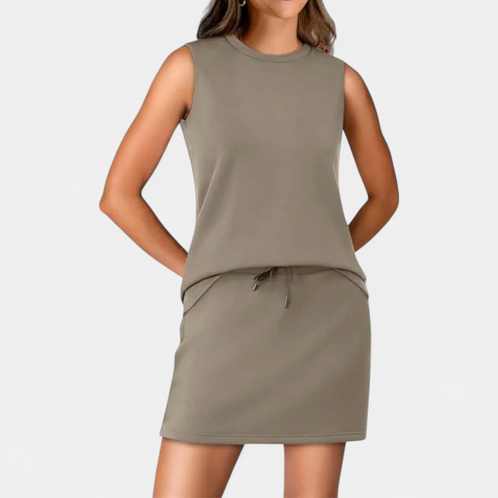 TAMSIN | Breezy Crew Neck Tennis Skirt Set