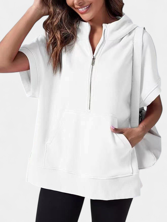 HISPER - Relaxed Oversized Half-Zip Summer Hoodie