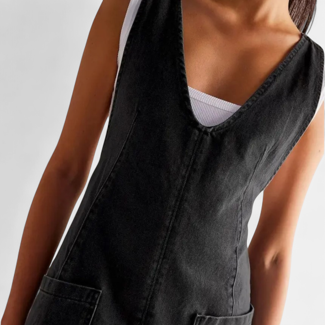 JANIE | Adjustable Strap Denim Mini Dress