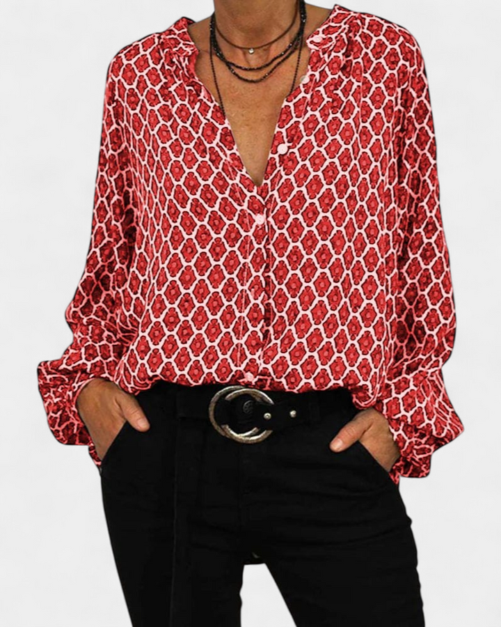 ELVIRA | Women's V-Neck Business Casual Blouse