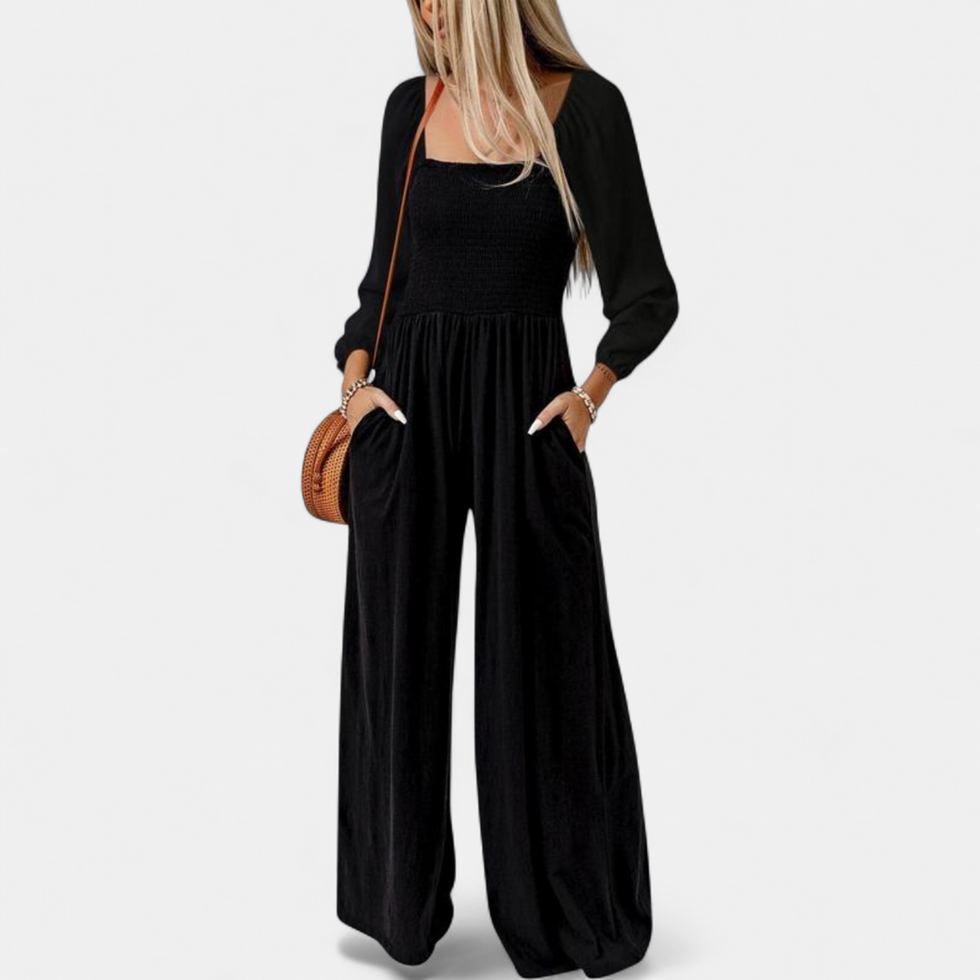 KISHA - Chic Loose Overall Wide Leg Jumpsuit