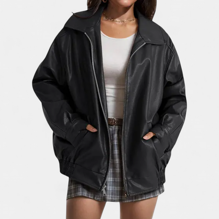RYDER | Relaxed Moto PU Leather Jacket