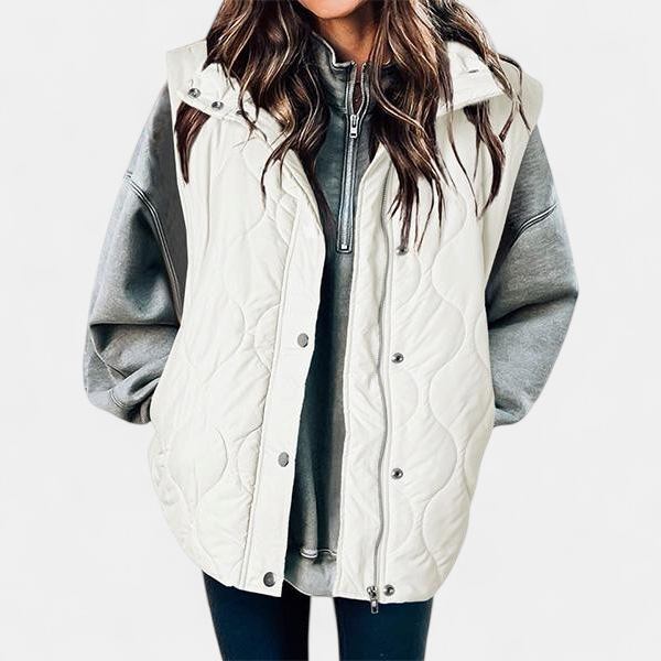 OLIVIA - Women's Casual Oversized Puffer Vest with Stand Collar