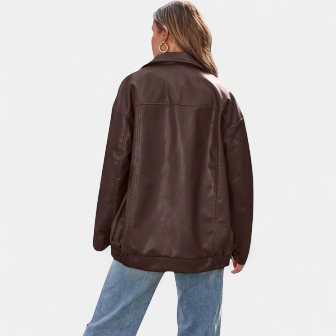 RYDER | Relaxed Moto PU Leather Jacket