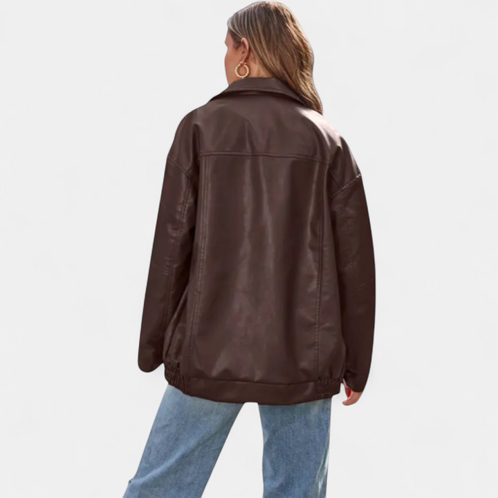 RYDER | Relaxed Moto PU Leather Jacket