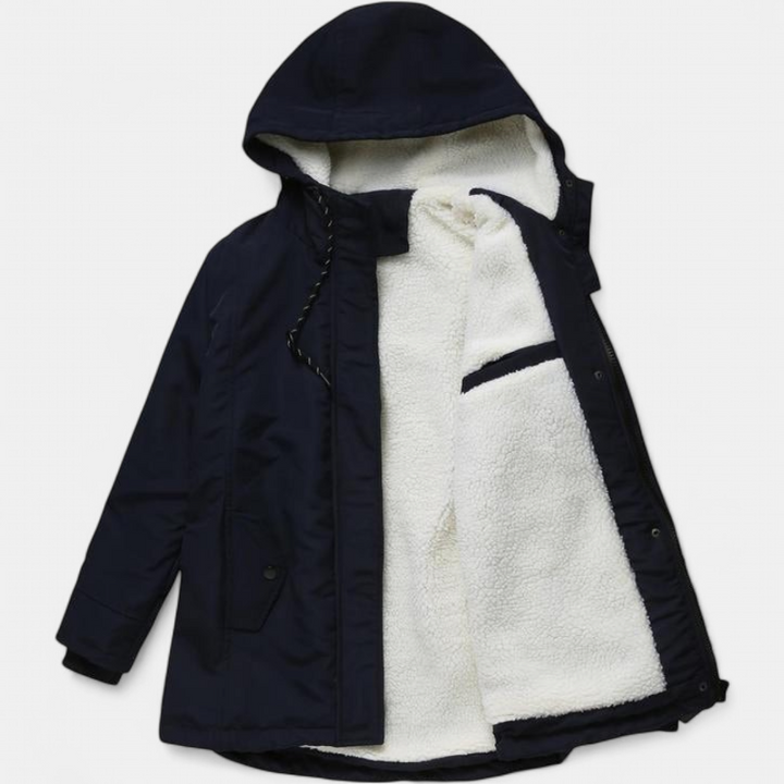 AMINA - Thick Winter Coat with Hood and Quilted Lining for Winter Warmth