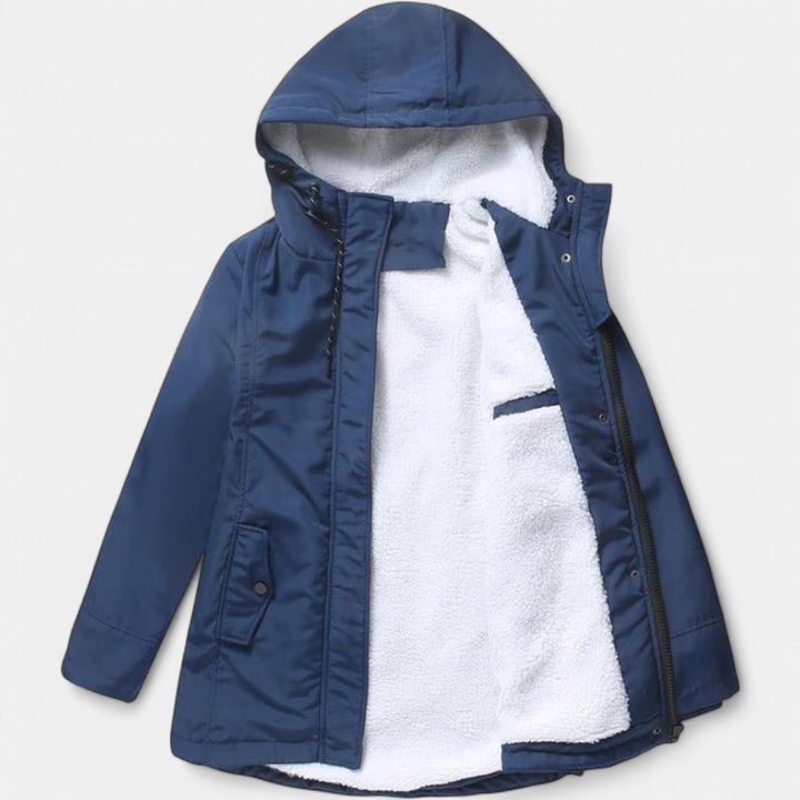 AMINA - Thick Winter Coat with Hood and Quilted Lining for Winter Warmth