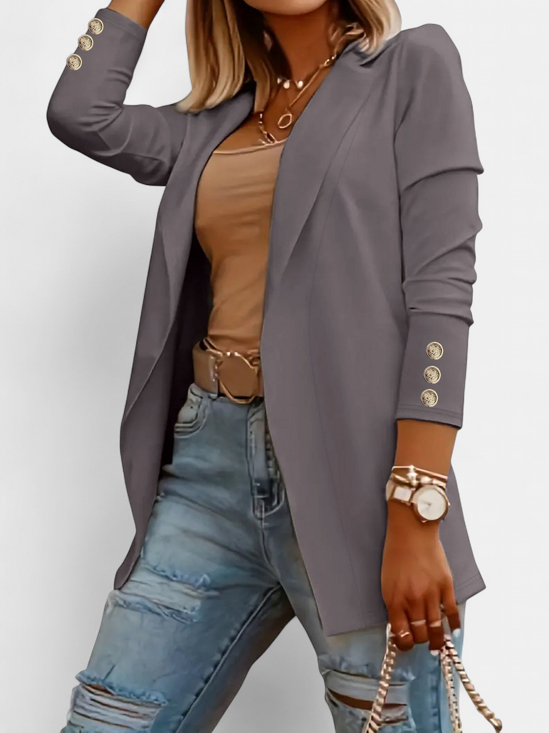 ODIN - Casual Long Sleeve Open Front Blazer