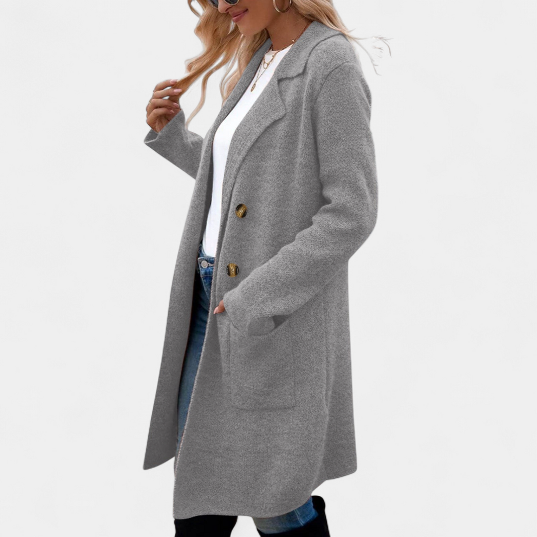 ZAHEKA - Casual Long Sleeve Mid Length Coat