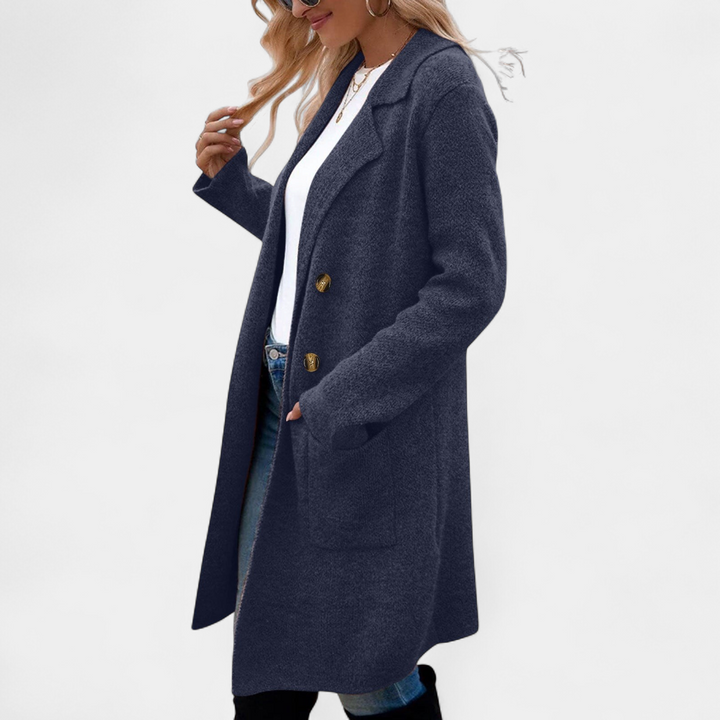 ZAHEKA - Casual Long Sleeve Mid Length Coat