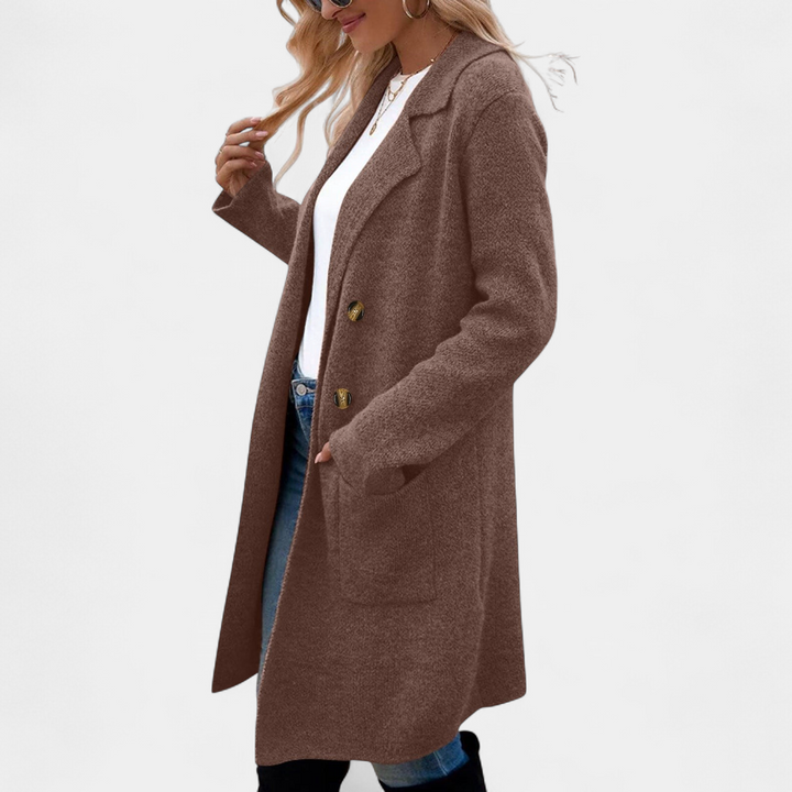 ZAHEKA - Casual Long Sleeve Mid Length Coat