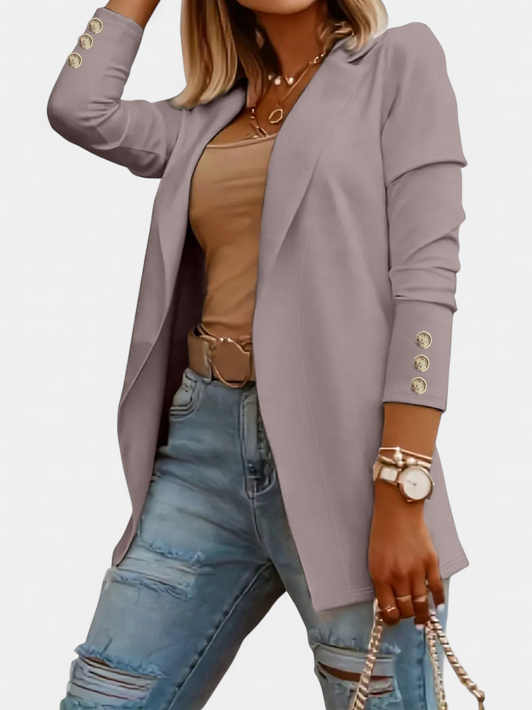 ODIN - Casual Long Sleeve Open Front Blazer