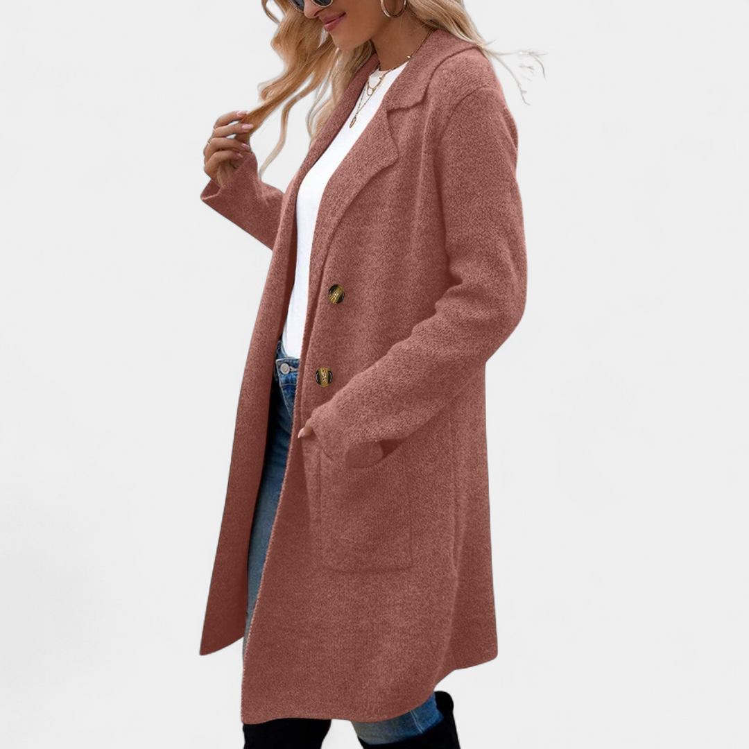 ZAHEKA - Casual Long Sleeve Mid Length Coat