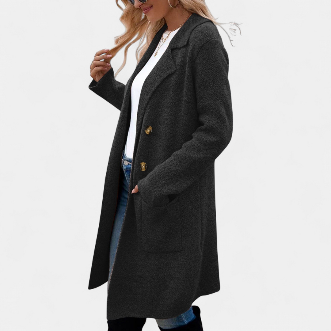ZAHEKA - Casual Long Sleeve Mid Length Coat