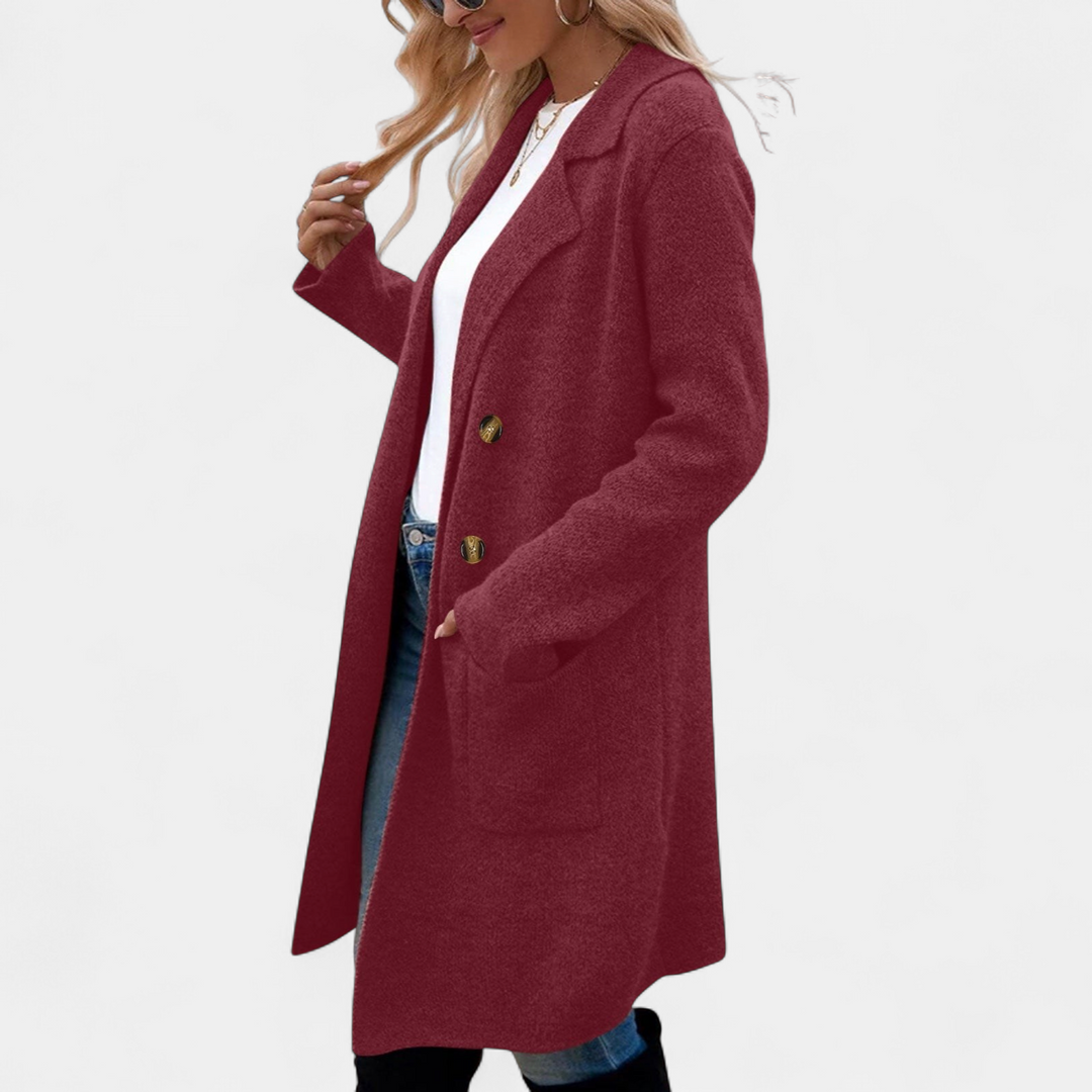 ZAHEKA - Casual Long Sleeve Mid Length Coat