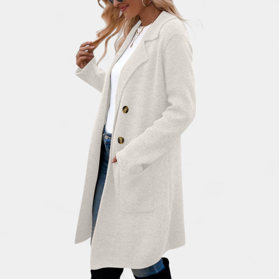 ZAHEKA - Casual Long Sleeve Mid Length Coat