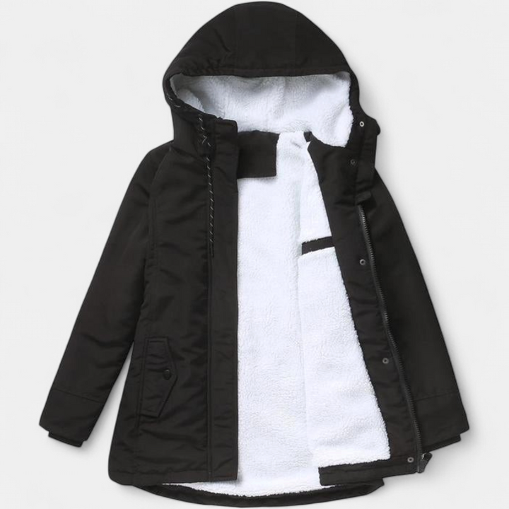 AMINA - Thick Winter Coat with Hood and Quilted Lining for Winter Warmth