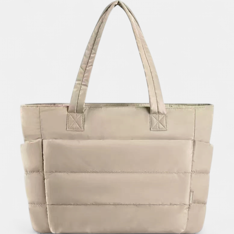 LILY - Cute Puffer Tote Bag with Laptop Compartment & Flower Print
