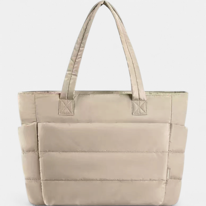 LILY - Cute Puffer Tote Bag with Laptop Compartment & Flower Print
