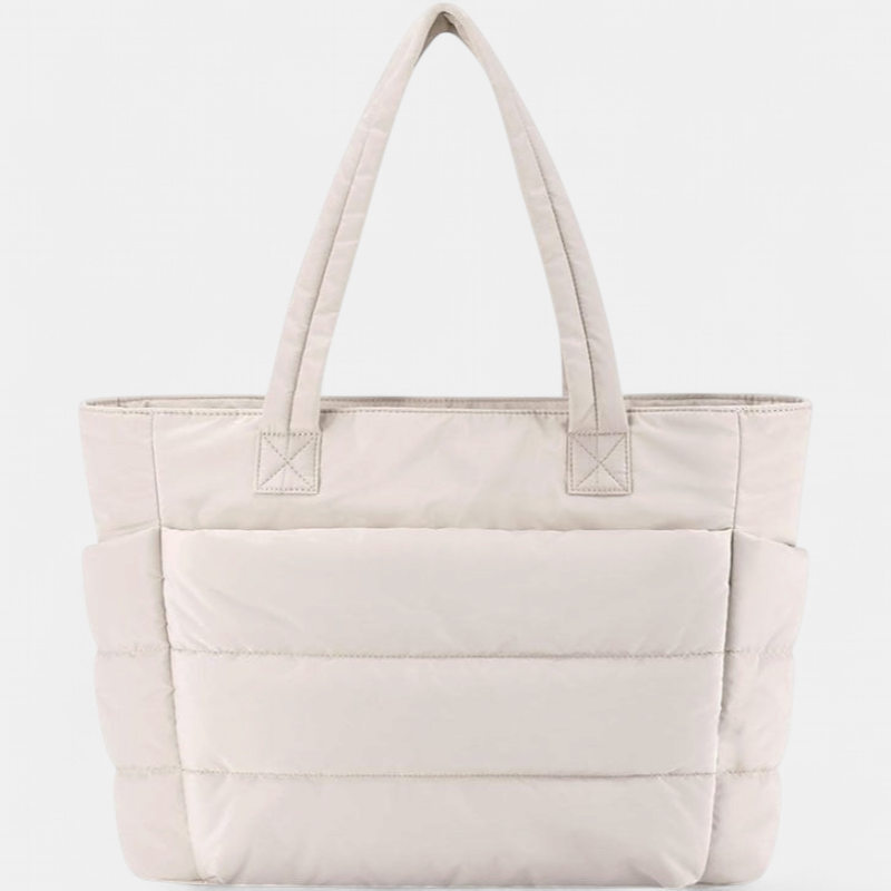 LILY - Cute Puffer Tote Bag with Laptop Compartment & Flower Print