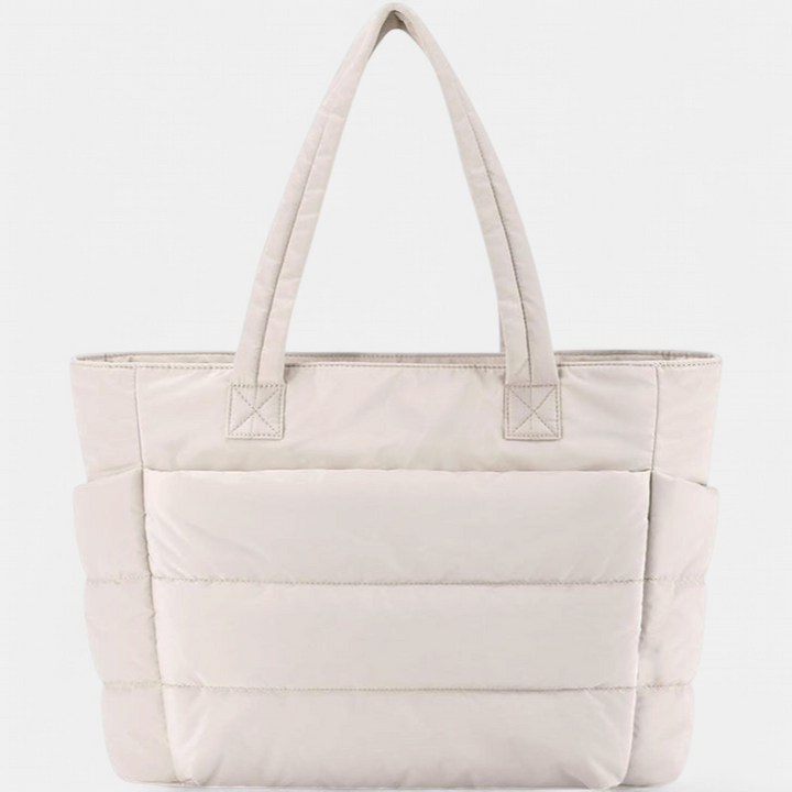 LILY - Cute Puffer Tote Bag with Laptop Compartment & Flower Print