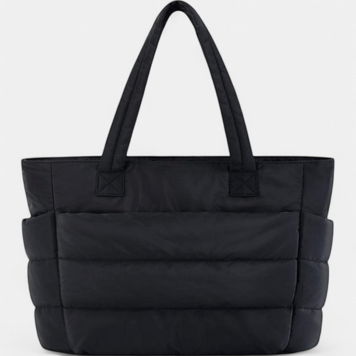 LILY - Cute Puffer Tote Bag with Laptop Compartment & Flower Print