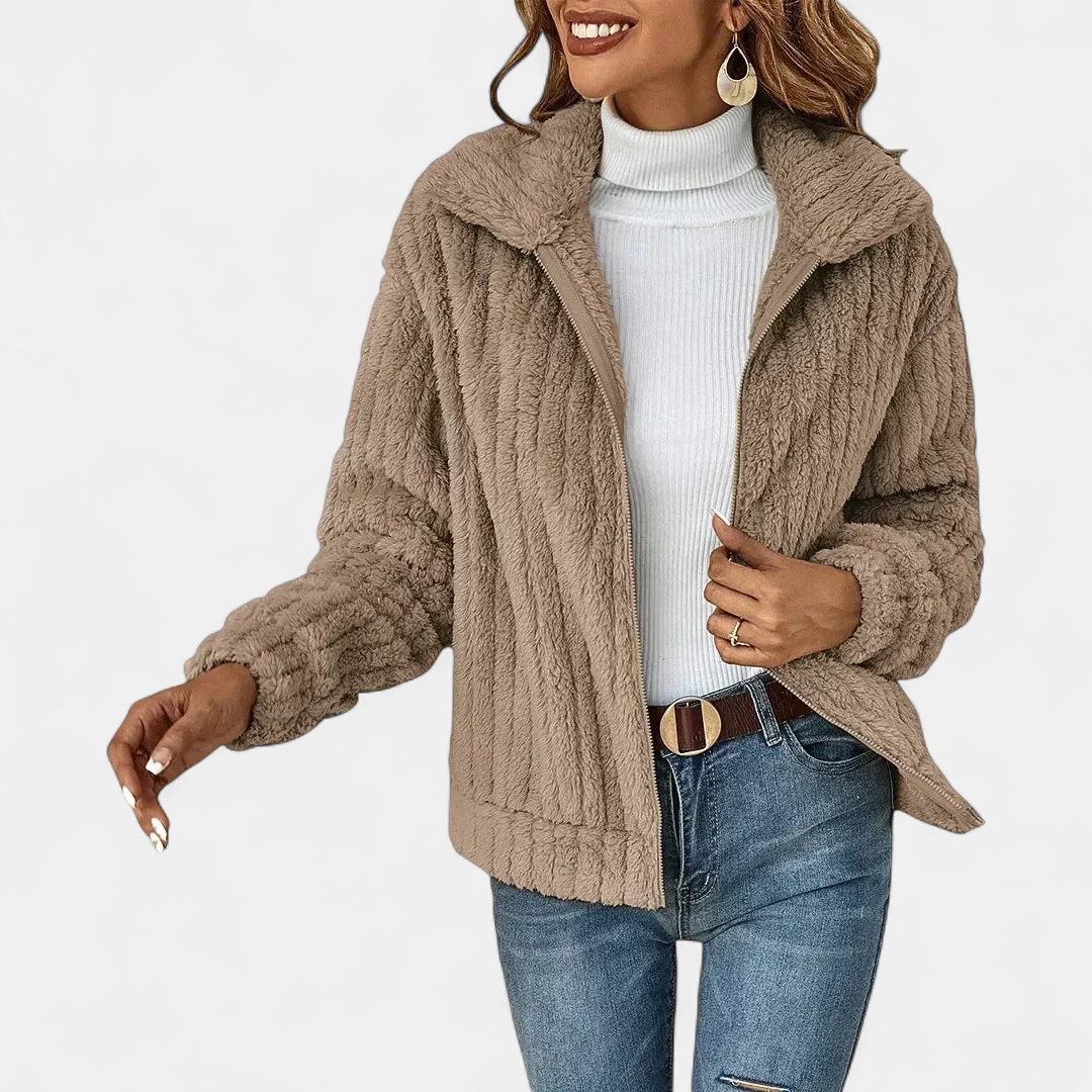 GENEVIEVE - Stylish Sherpa Jacket
